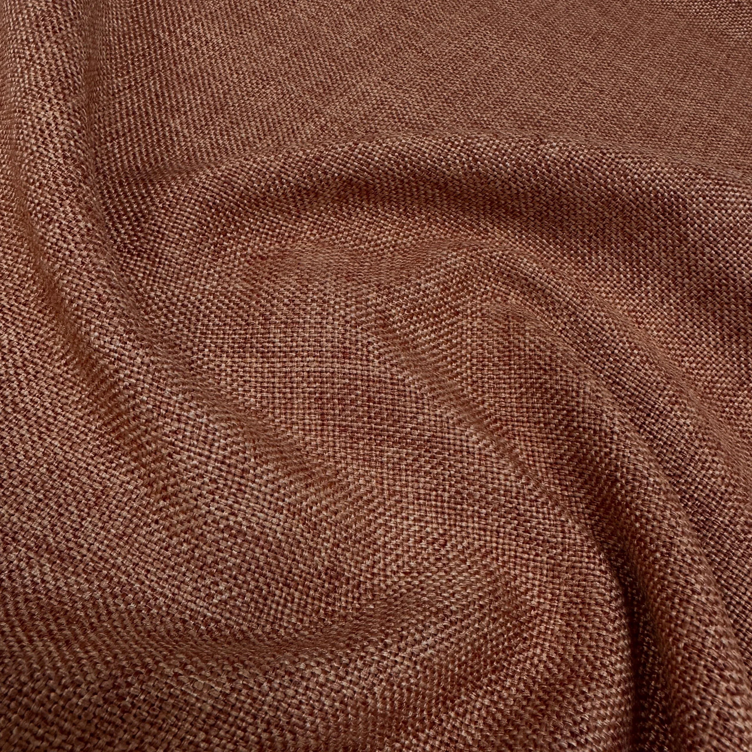Solid Color Polyester Jute Fabric - Cinnamon - Düz Renk Polyester Jüt Kumaş - Tarçın