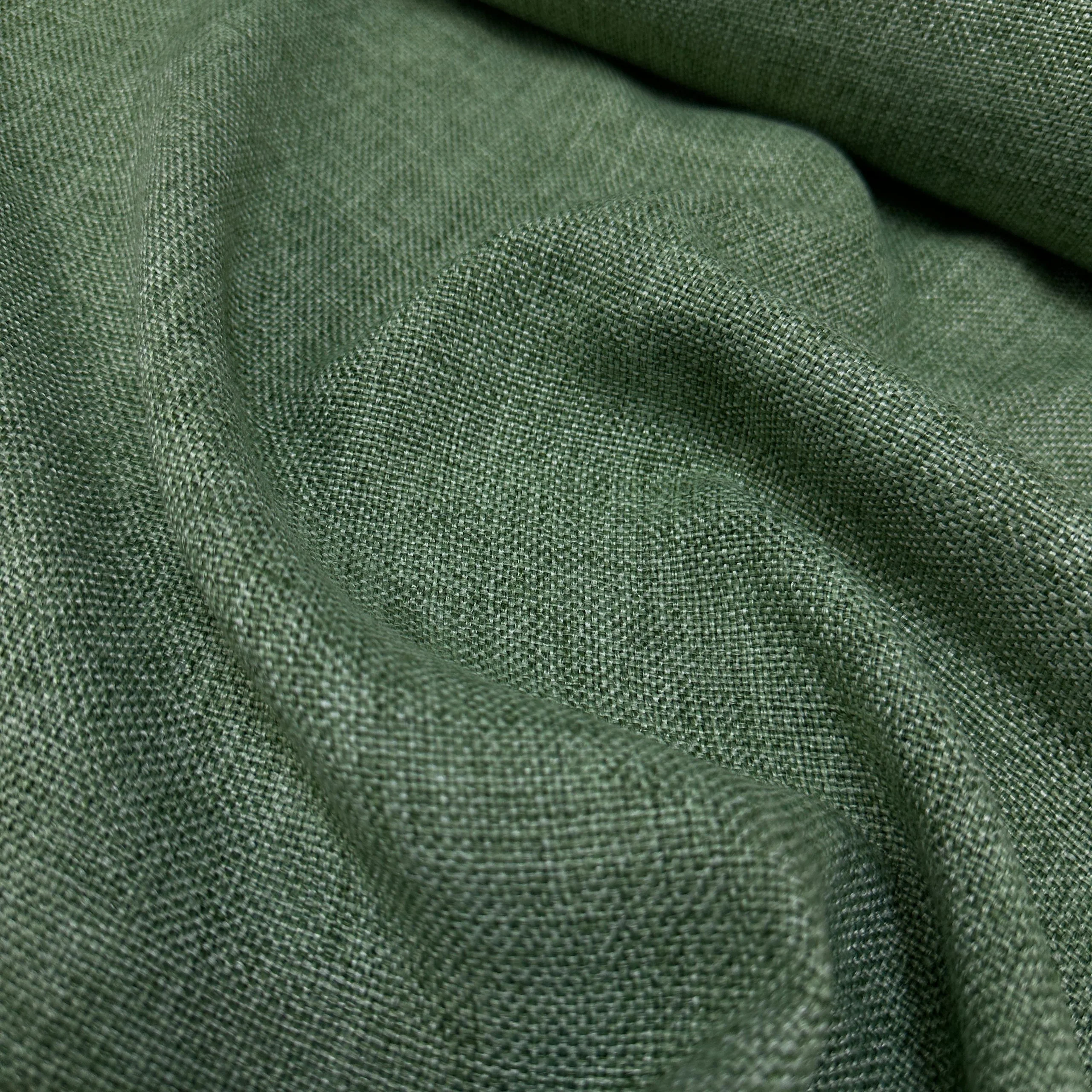 Solid Color Polyester Jute Fabric - Dark Green - Düz Renk Polyester Jüt Kumaş - Koyu Yeşil